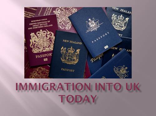 Immigration into UK today