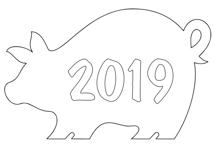 Свинка — вытынанка на Новый 2019 год