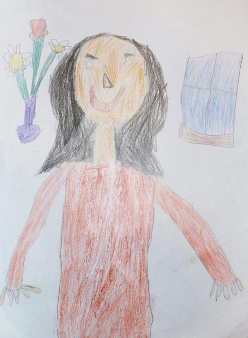 Изображение мамы на детском рисунке