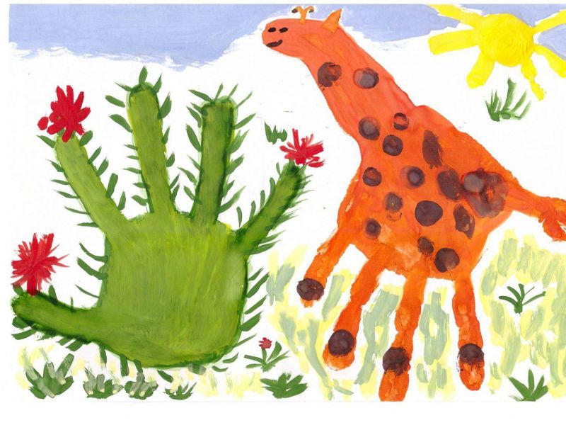 Рисование ладошками для детей 2-3 лет картинки, своими руками